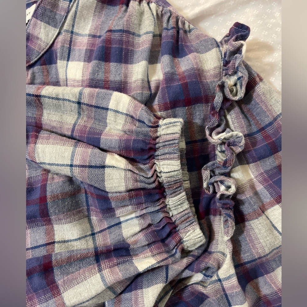 Flannel Plaid Ruffle Shirt - Picture 5 of 10